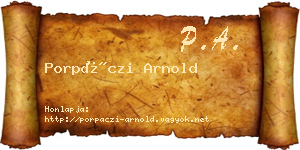 Porpáczi Arnold névjegykártya