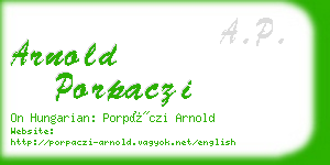 arnold porpaczi business card